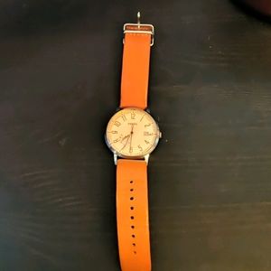 Fossil leather strap watch
